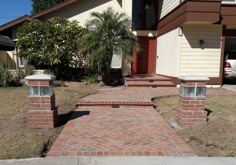 Brick Sidewalk Installation in Fullerton, CA