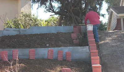 Block Wall Concrete Installation