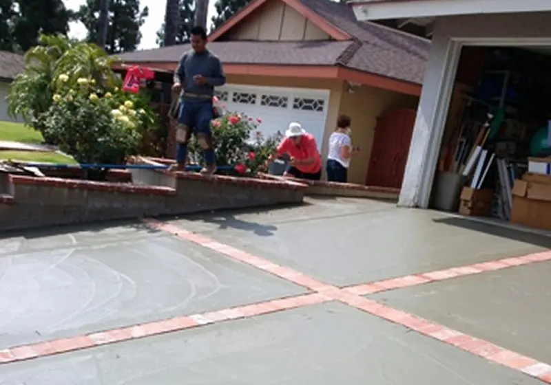 Concrete and Brick Driveway in Orange, CA