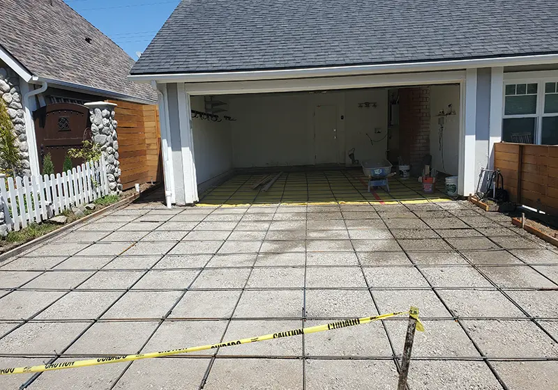 Concrete poured for new garage floor