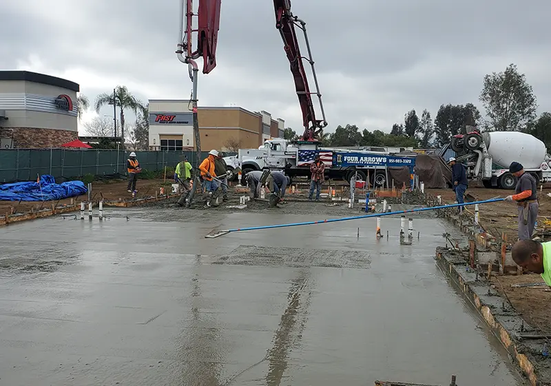 Popeyes Building Slab Pour in Menifee, CA