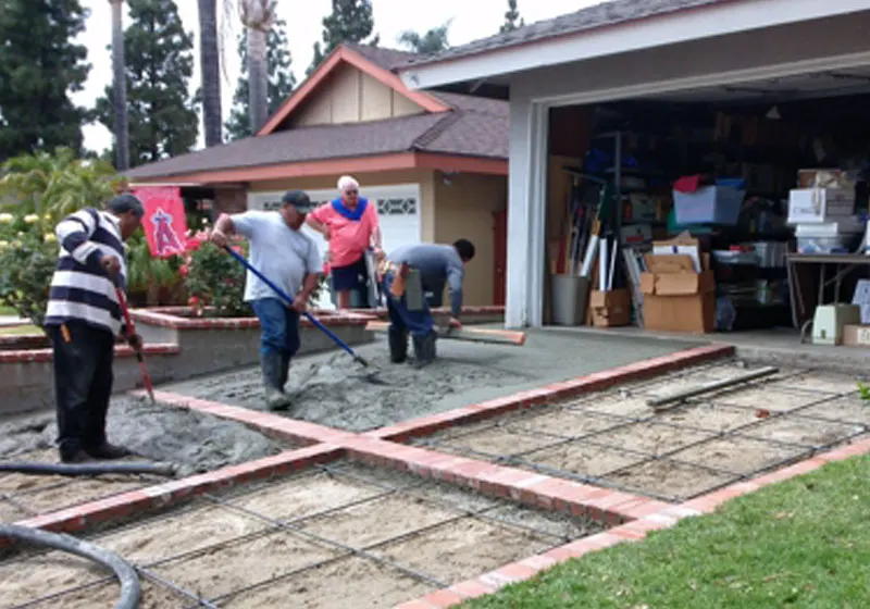 Decorative brick driveway in Orange, CA